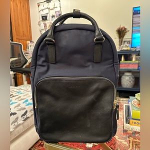 Lo and Sons Rowledge Backpack Deep Navy / Gold Hardware / Camel Interior